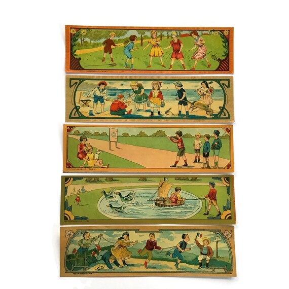 Antique French Prints – 1900s Children's Toys Playground Games