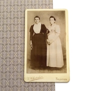 Frans Carte de Visite-studioportret, twee vrouwen, antieke CDV-foto