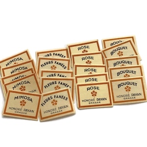 Vintage French Perfume Labels - Set of 20 - Honoré Payan Grasse - Antique Apothecary Labels