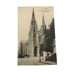Antike Postkarte Paris Sainte Clotilde Kirche Frankreich c1900 Gotische Architektur