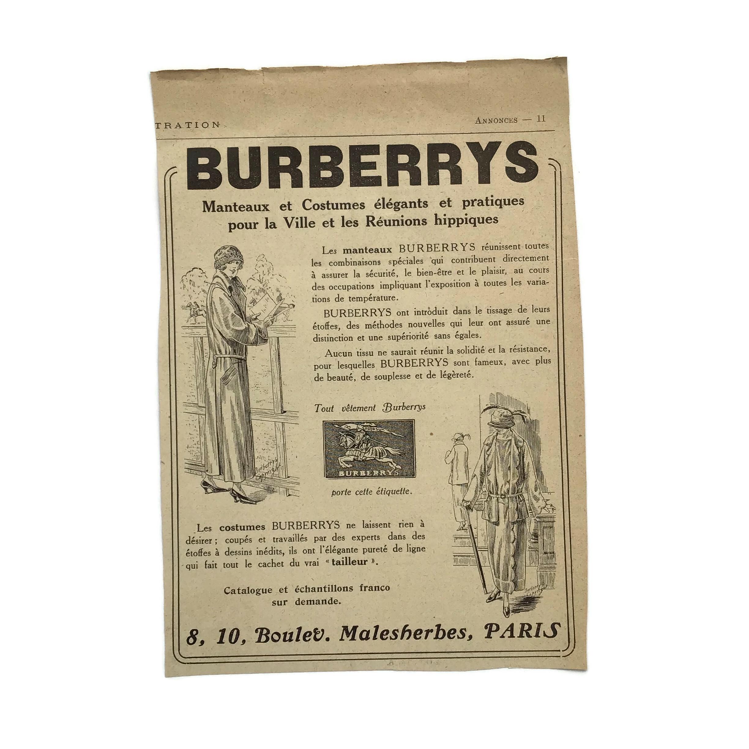 バーバリーのヴィンテージアートポスター バーバリーのヴィンテージアートポスター