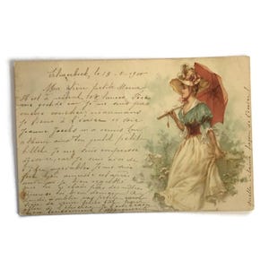Cartolina d'epoca – Originale usurato per diario, posta ordinaria, creazione di carta – Autentico effimero invecchiato