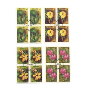 Tanzania Flower Stamps: 1994 Set of 16 Tropical Designs