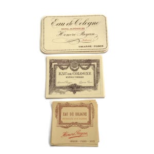 Set of 15 Antique French Cologne Labels – Honoré Payan Grasse Paris Nice, Early 1900s