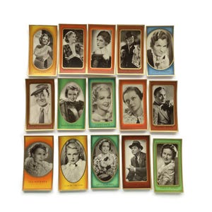 Carte delle star del cinema degli anni &#39;30: set di cimeli del cinema di Hollywood