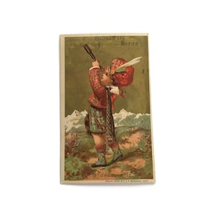 Carte de commerce française ancienne – Écossais dans les montagnes
