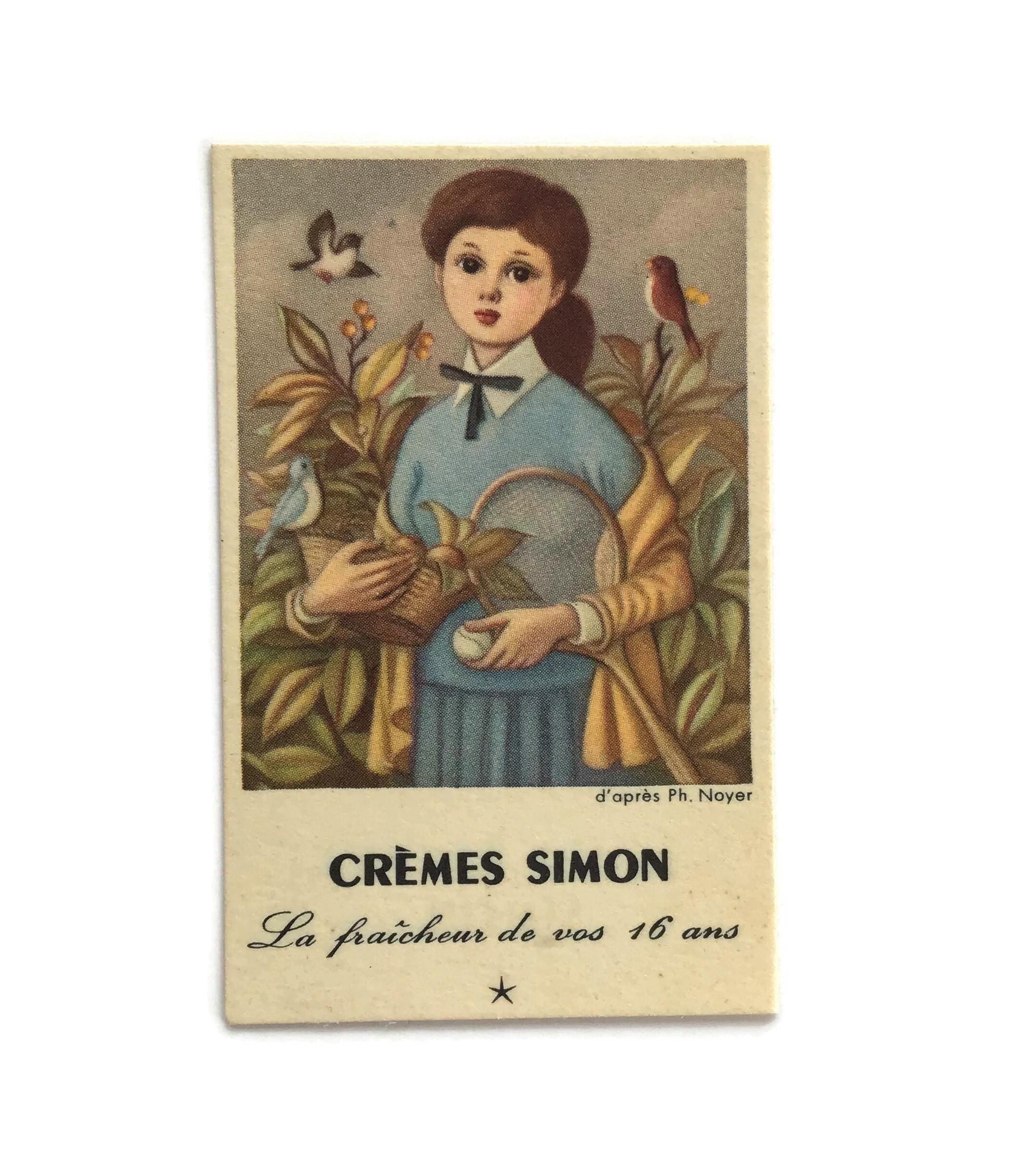 Petit Miroir De Sac Vintage Simon Couleur Crème – Très Bon état