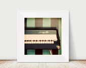 Seventy-Three Square Fine Art Print--Vintage Keyboard Piano Fender Music Musician Black Blue Retro Apartment Home Decor Wholesale