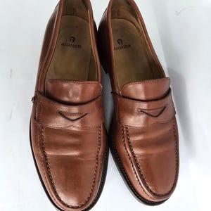 Vintage Penny Loafers, Dress Shoes Mens, genuine leather classic brown loafers, EU 40 , slip ons men&#39;s loafers , business casual loafers