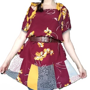 Shabby Chic Tunic - Boho Patchwork Dress, Upcycle Clothes, Farm Chic Dress, Hippie Tunic ,Distress Duster