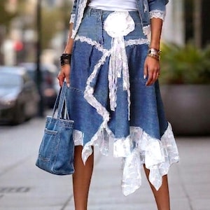 Made to Order Bohemian Lace Skirt Extravagant High Low Avant Garde