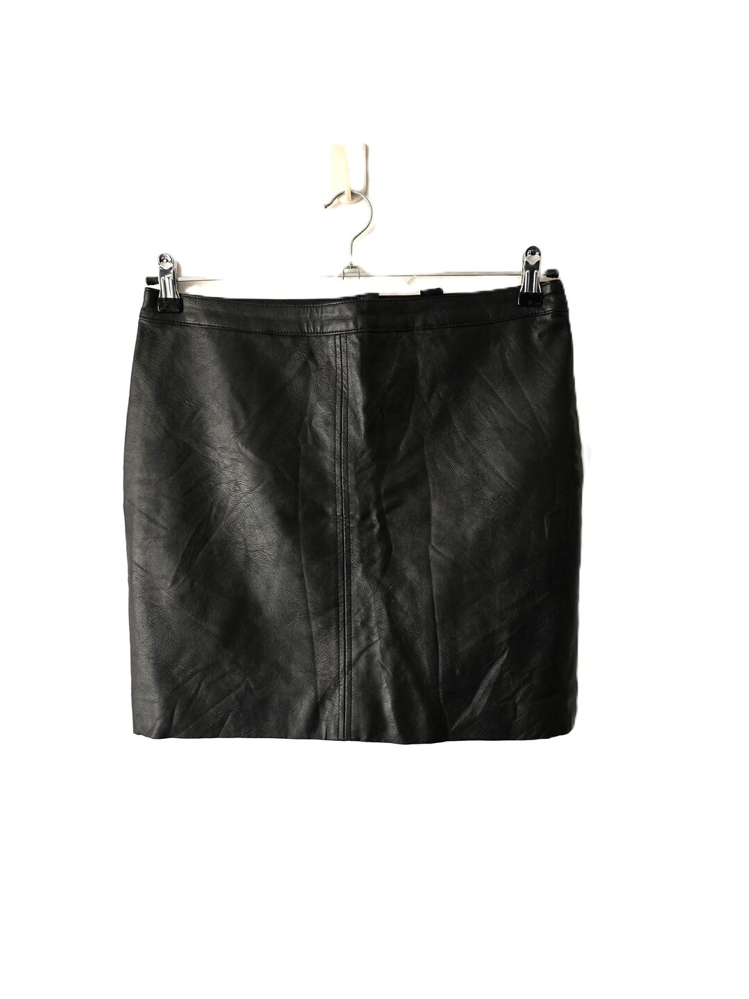 TAILORED VINTAGE LEATHER MINI SKIRT / BLK