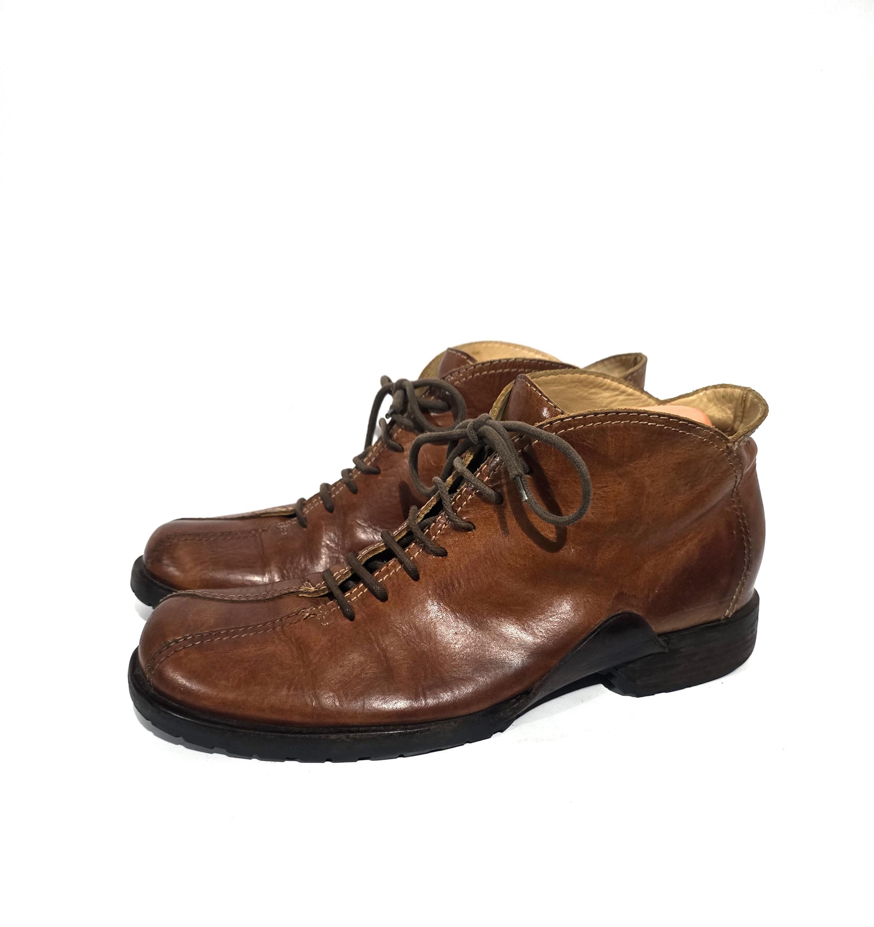 *Jo Ghost | Italian Made Leather Low Ankle Zip Boot in Cognac Size 44EU 11.5US Brogues British - Etsy New Zealand main image 3