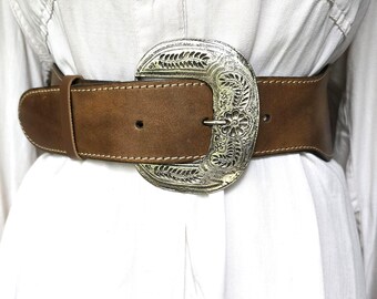 Cumber-bun style genuine leather belt Women main image 3