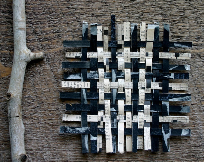Crossword Paper Weaving Original Woven Paper Art Crossword Etsy