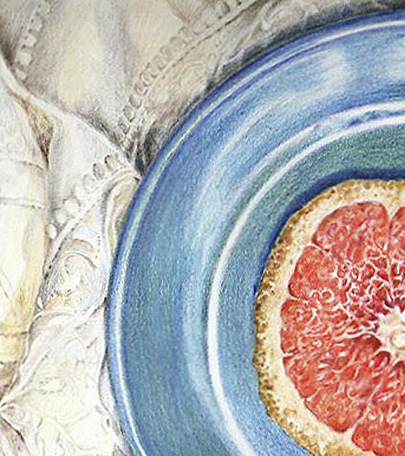 Grapefruit Drawing Original Colored Pencil Art Photo Etsy