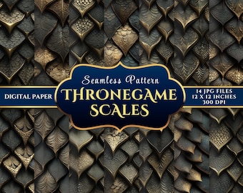 Dragon Scales Digital Paper: Seamless Fantasy Armor Texture (14 JPGs 12x12 300DPI)