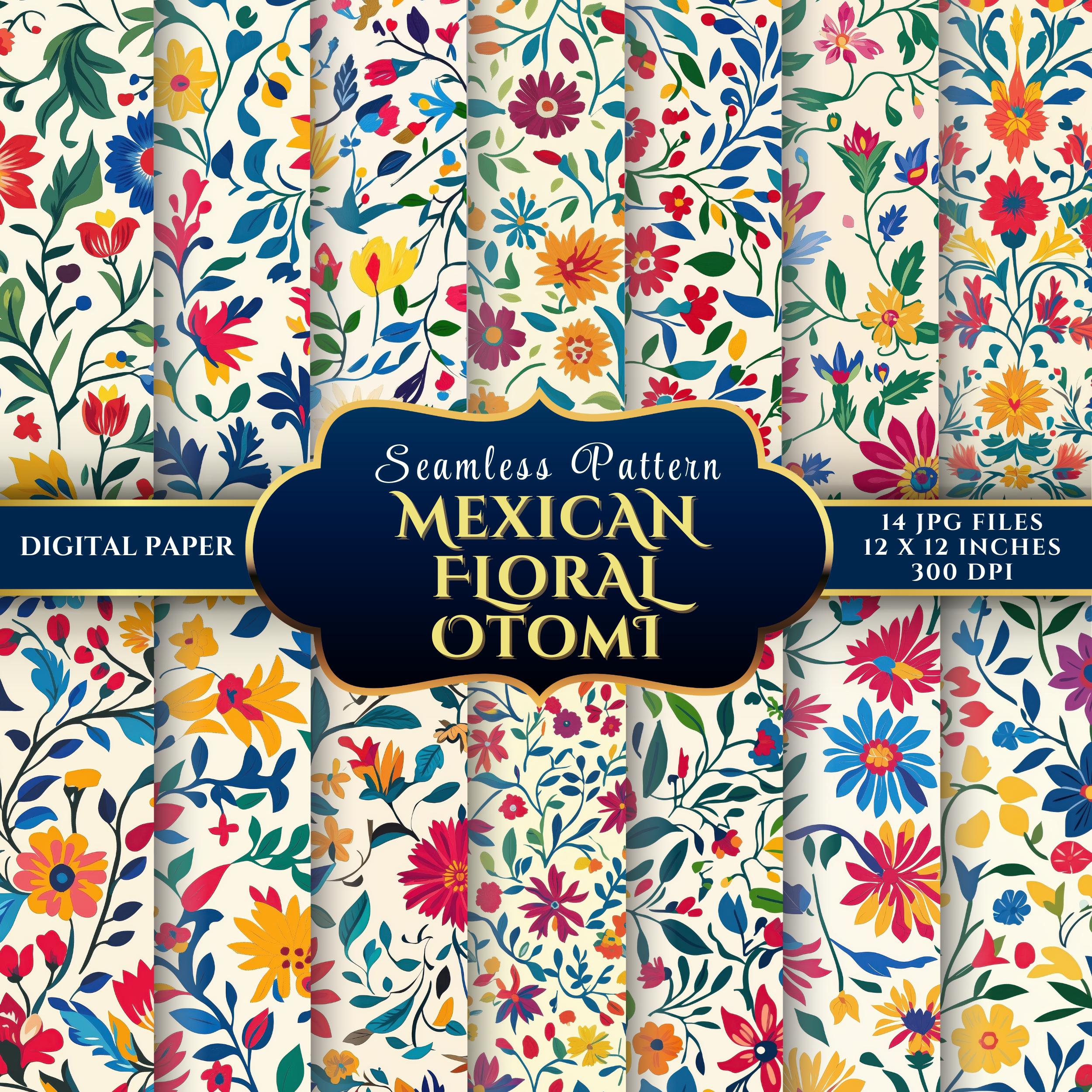 Seamless Mexican Otomi Floral Design for Festive Crafts and Decor ...