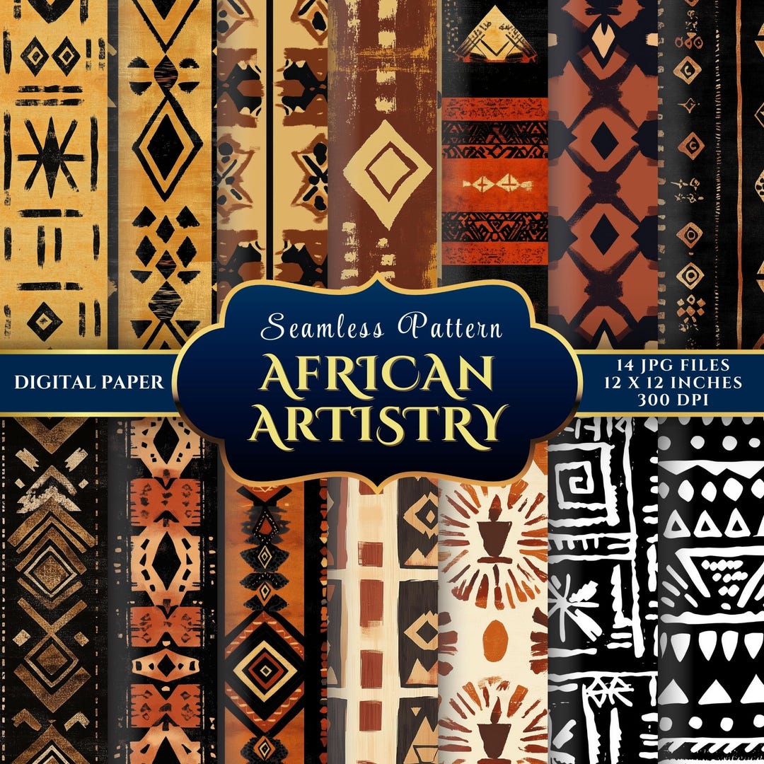 African Artistry Seamless Digital Paper for Scrapbooking, Printable ...