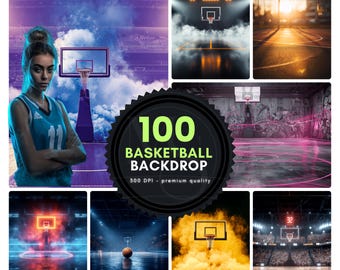 100 Cenários Fotográficos de Basquete: Banners e Fundos Esportivos (Download Digital)