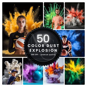 50 kolorowych cyfrowych tła wybuchu kurzu, szkolne kolorowe tła fotograficzne do plakatów sportowych, tła sportowe i dla seniorów, dla seniorów,
