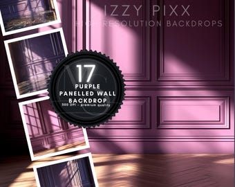 Purple Panel Wall Digital Backdrop: Fine Art Texture Overlays (PDF)