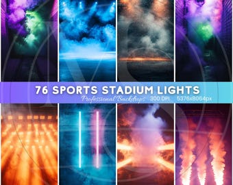 76 Friday Night Lights Overlays: Sports Stadium Backdrops (Digital Download)