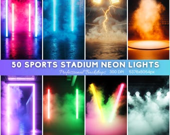 50 Friday Night Lights Overlays: Sports Stadium Backdrops (Digital Download)