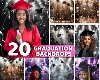 Graduation Digital Backdrops, +20 Graduation Photography Background, Senior Portrait Photo, Grad Banner, School, Graduation Senior Photo
