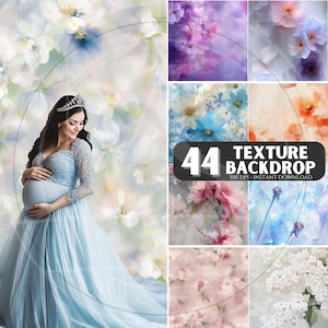Floral Texture Digital Backdrop: 44 Neutral Art Overlays (Digital Download)