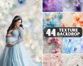Floral Texture Digital Backdrop: 44 Neutral Art Overlays (Digital Download)