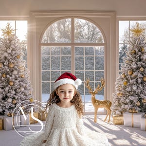 Christmas White Fireplace digital background, Holiday portrait digital backdrop, festive creative composite, Studio Photography overlay