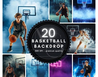 20 Cenários para Fotografia de Basquete: Fundos para Banners Esportivos (Download Digital)