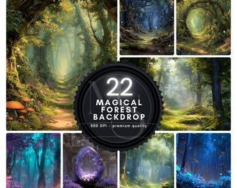 Enchanted Forest Photography Backdrops – 22 Magical Digital Backgrounds (Digital Download)
