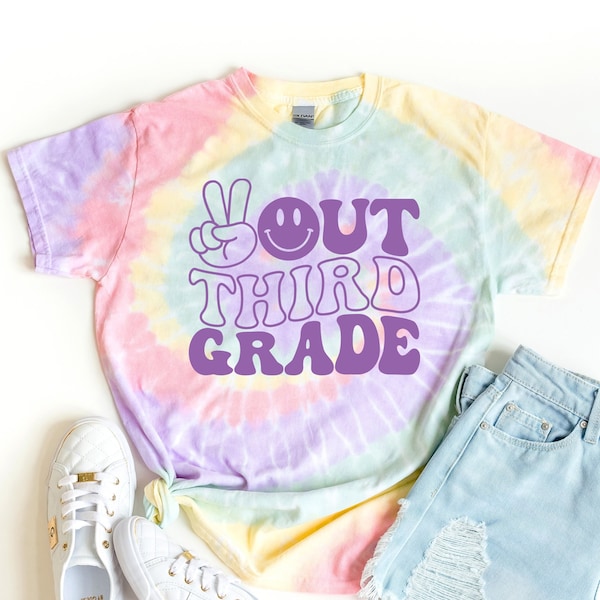 Peace Out Third Grade, Peace Out 3rd Grade, Last Day of School Shirt, Teacher Shirt, Tie Dye Shirt