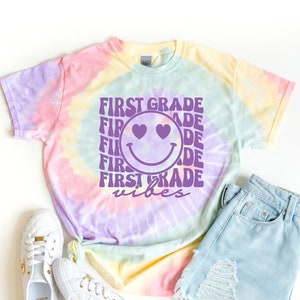 First Grade Vibes Shirt, First Day of School Shirt, 1st Grade  Shirt, Back to School Teacher Shirt, Tie Dye Shirt