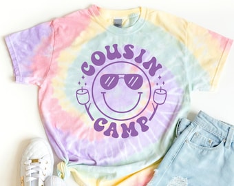 Cousin Camp Tie Dye Shirt: Personalized Family Camping Shirts
