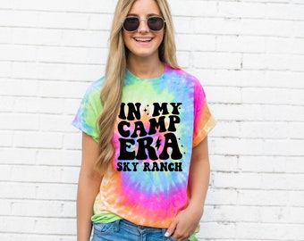 Summer Camp Shirt, Personalized Camp Shirt, In My Camp Era Shirt, Camping Shirt, Rainbow Tie Dye Shirt