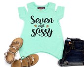 Girls 7th Birthday Shirt, Seven and Sassy Shirt, Seventh Birthday Shirt, Girls Birthday Shirt, Seven Shirt, Birthday Girl Shirt