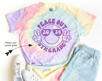Peace Out 5th Grade, Last Day of School Shirt, Tie Dye Shirt, Teacher Shirt