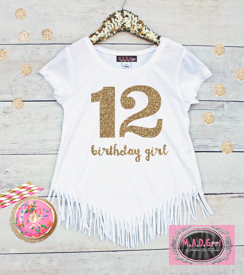Girls 12th Birthday Shirt Birthday Girl Shirt Girls Twelfth Etsy