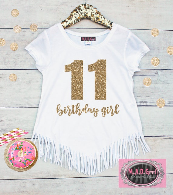 Girls 11th Birthday Shirt, Double Digits Shirt, Girls Birthday Shirt, Eleven Shirt, Birthday Girl Shirt Il_570xn