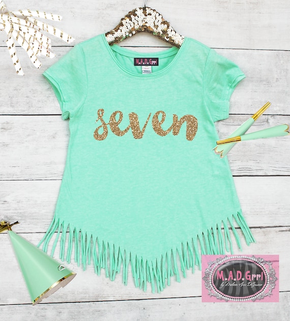 Girls 7th Birthday Shirt, Seventh Birthday Shirt, Girls Birthday Shirt, Seven Shirt, Birthday Girl Shirt Il_570xn