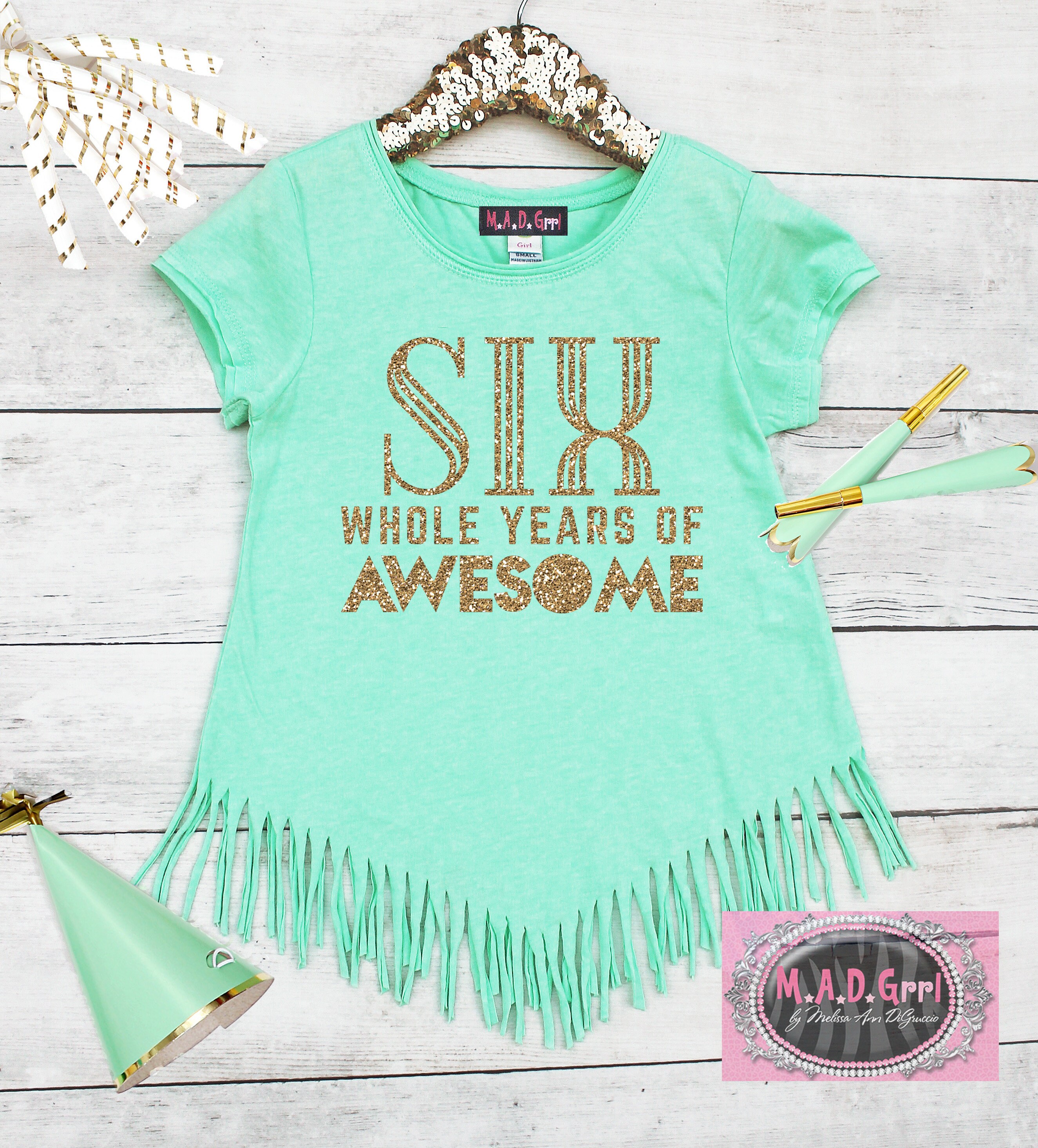 6th birthday girl shirt