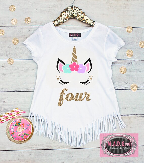 4th birthday unicorn shirt