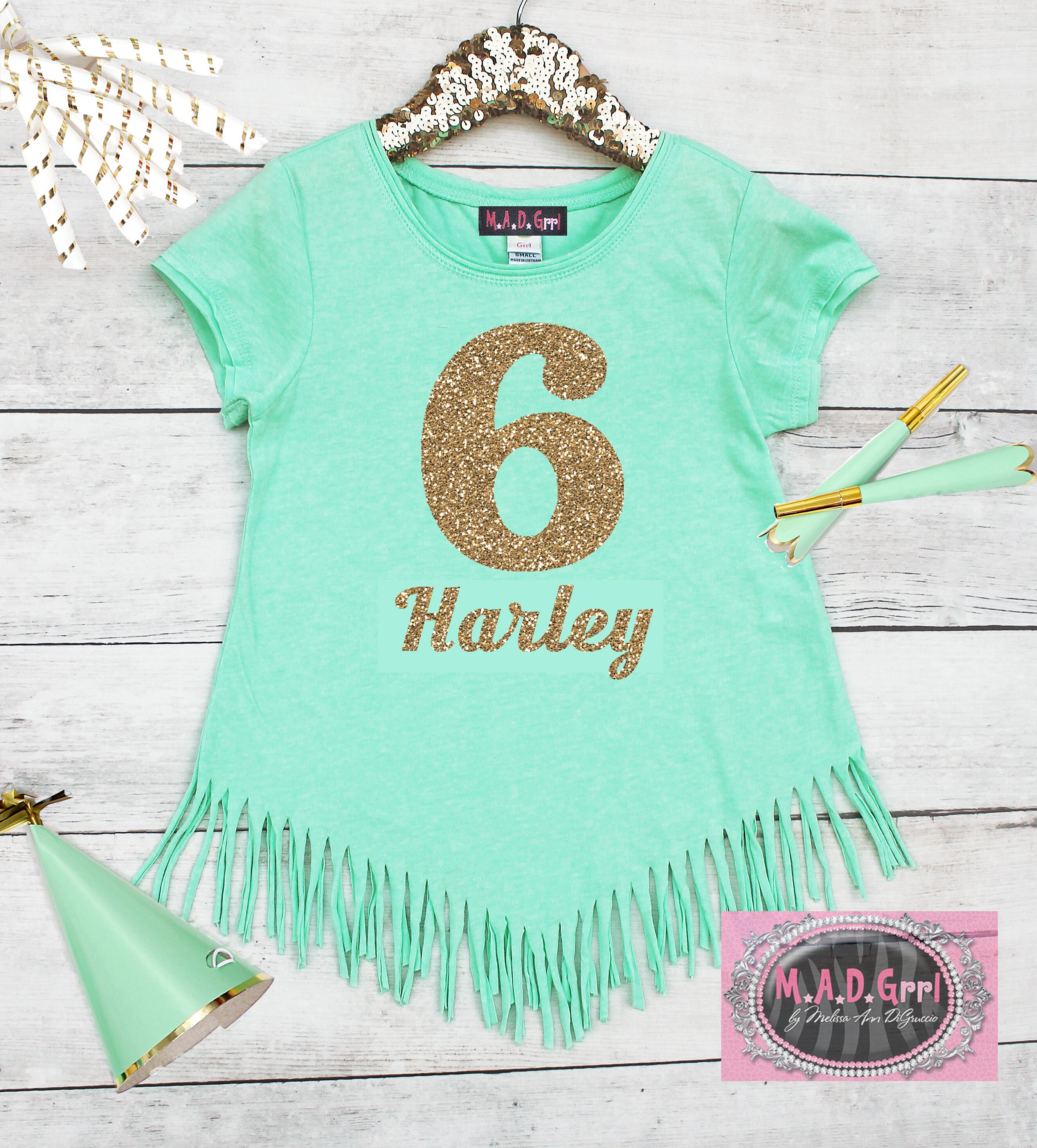 6th birthday girl shirt