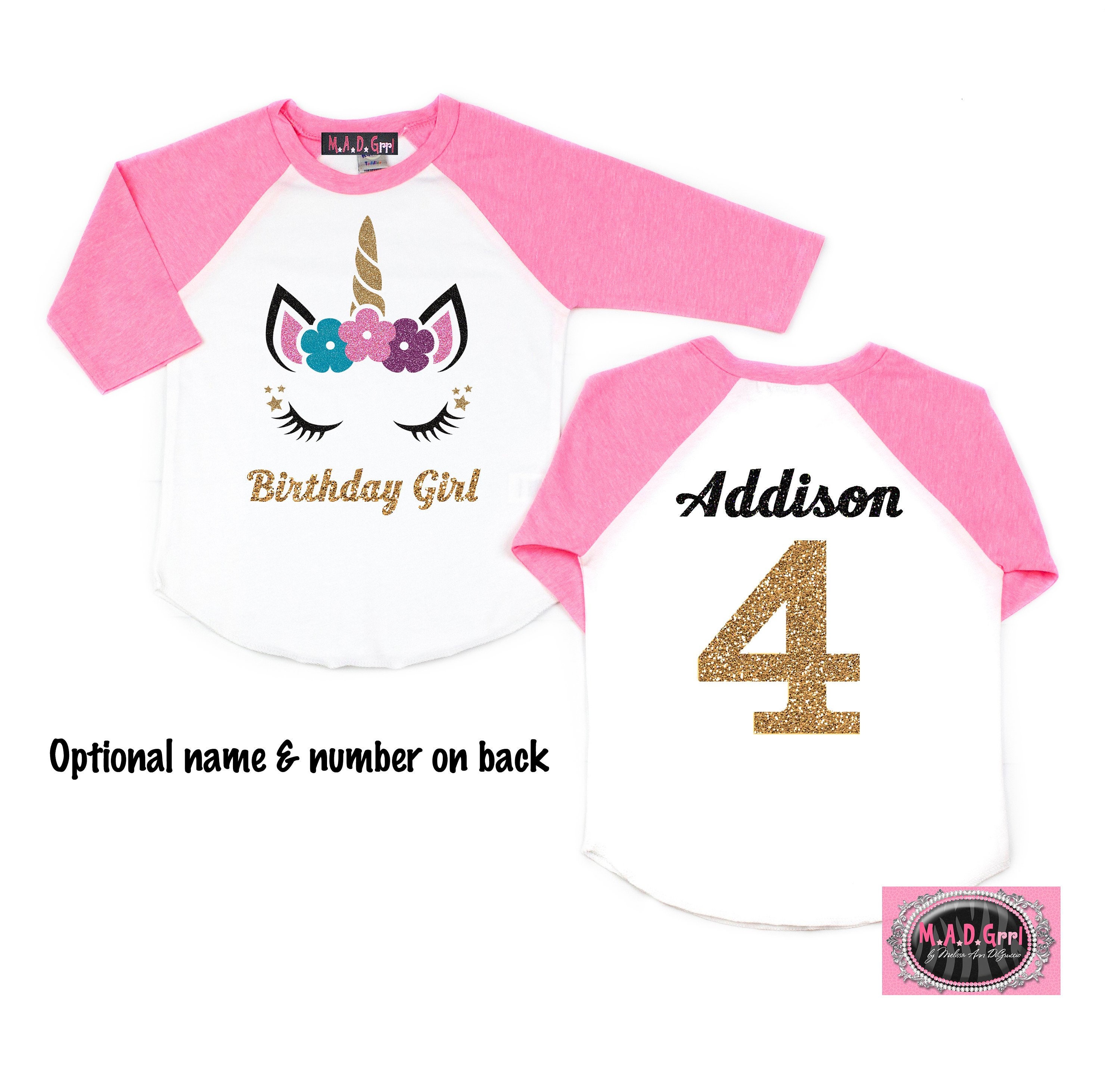 4th birthday unicorn shirt