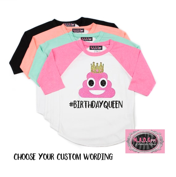 Princess Poop Emoji Shirt, Girls Birthday Shirt, Girls Poop Emoji Shirt, Birthday Girl, Emoji Birthday, Poop Emoji Party Il_570xn