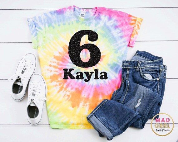 Girls 6th Birthday Shirt, Girls Birthday Shirt, Girls Tie Dye Shirt, Girls Personalized Shirt, Peace Out Shirt, Girls Birthday Gift Il_570xn