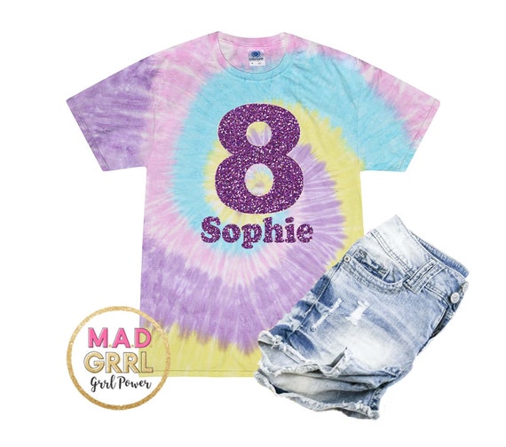 Girls 8th Birthday Shirt, Girls Birthday Shirt, Girls Tie Dye Shirt, Birthday Girl Shirt Il_570xn